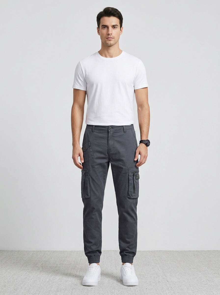 Bequeme Herren-Cargohose mit mehreren Taschen und Stretchanteil für lässige Outdoor-Aktivitäten