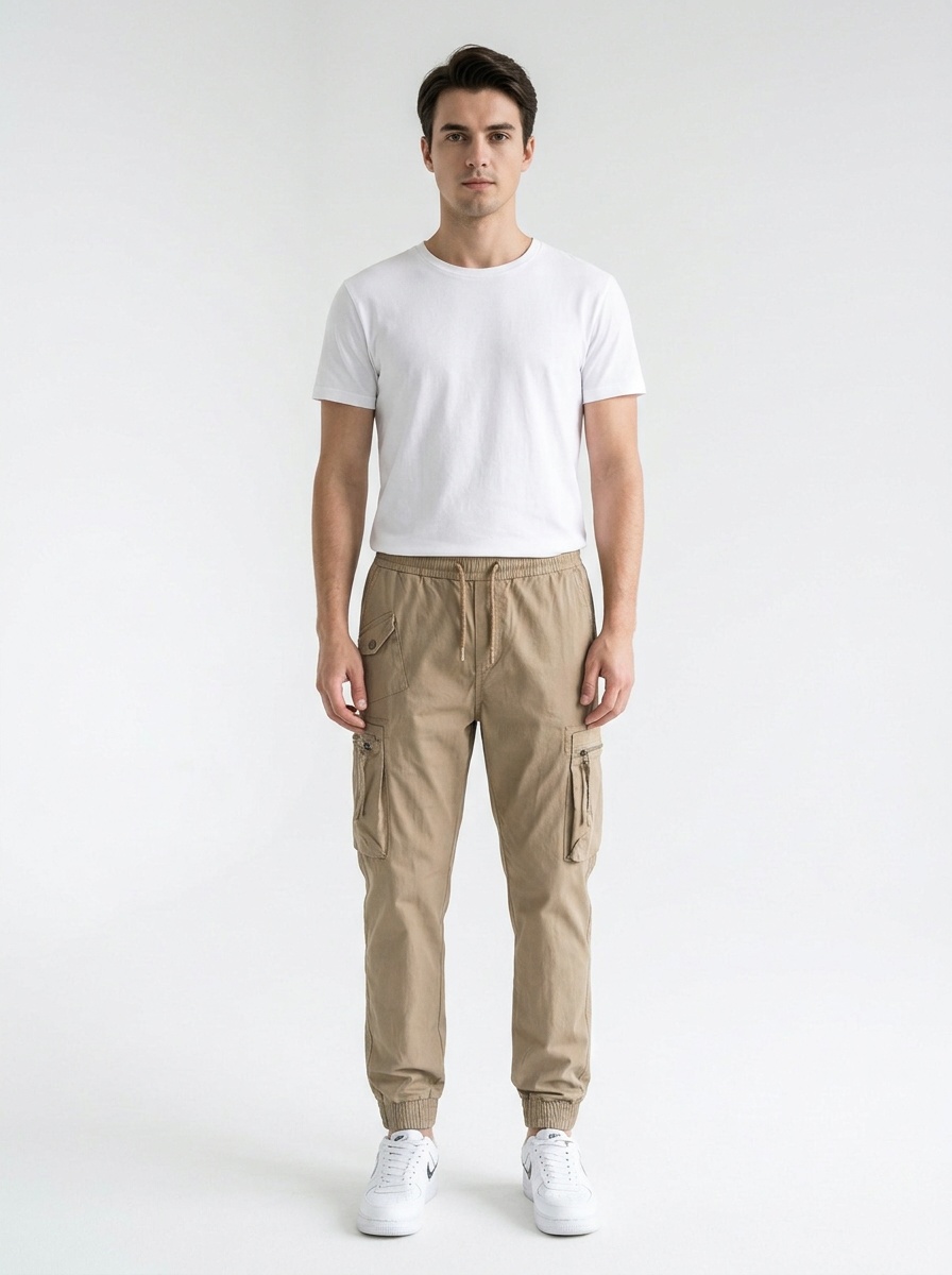 Bequeme Herren-Cargohose mit mehreren Taschen und Stretchanteil für lässige Outdoor-Aktivitäten