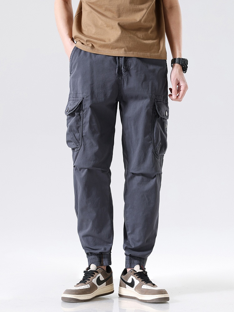 Stretch Fit Versatile Men's Cargo Pants with Cuffed Ankle for Outdoor Casual Wear