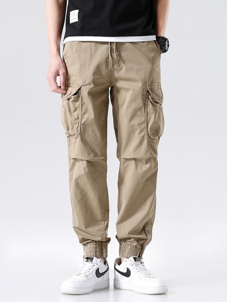 Stretch Fit Versatile Men's Cargo Pants with Cuffed Ankle for Outdoor Casual Wear