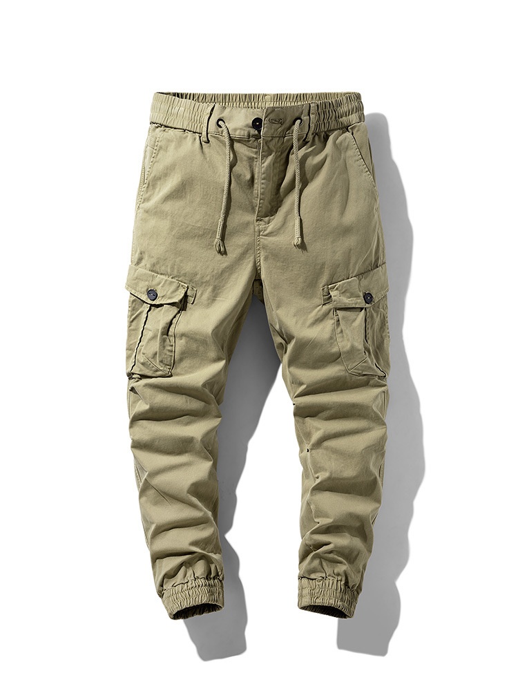 Pantalones cargo elásticos, versátiles y ajustados para hombre, ideales para uso casual.