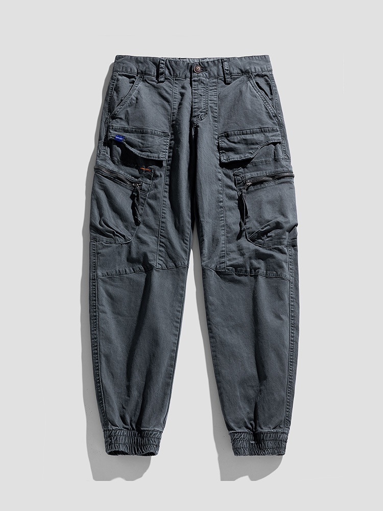 Vintage Style Relaxed Fit Men's Jogger Cargo Pants for Streetwear Casual Wear