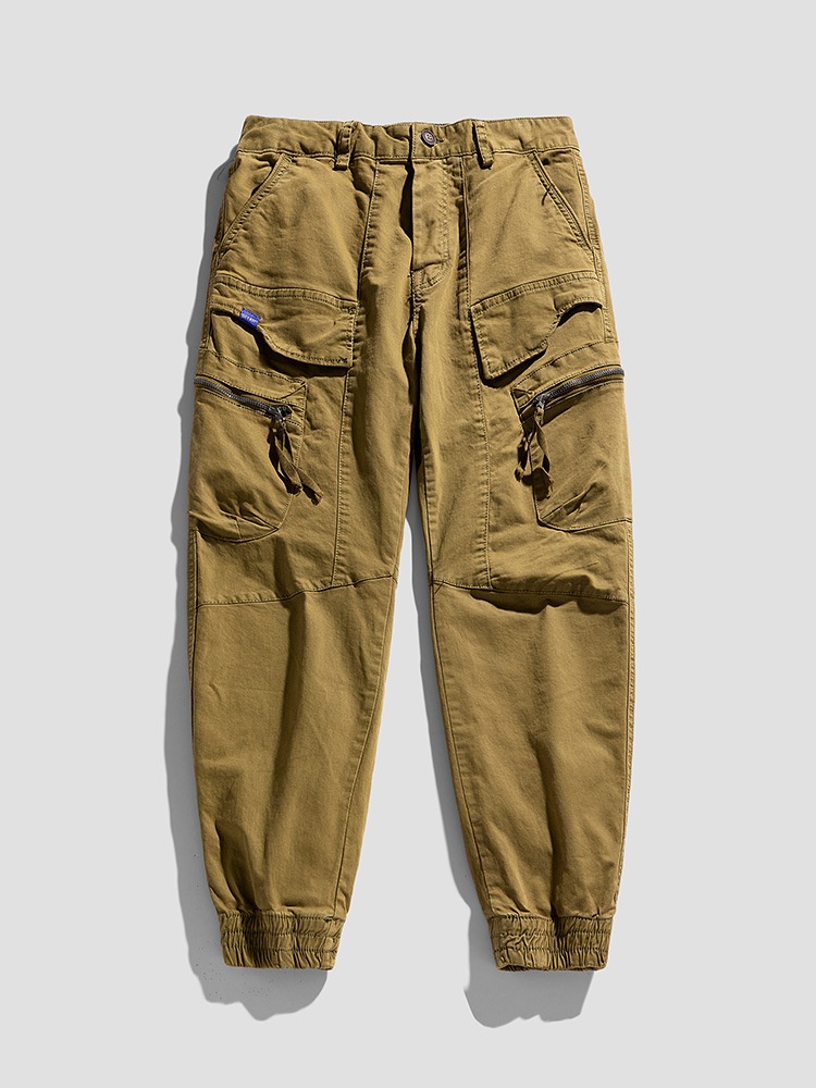 Vintage Style Relaxed Fit Men's Jogger Cargo Pants for Streetwear Casual Wear