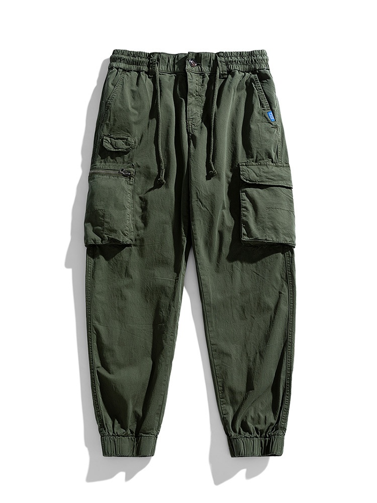 Pantalones cargo de corte relajado con puños elásticos para hombre para uso deportivo informal