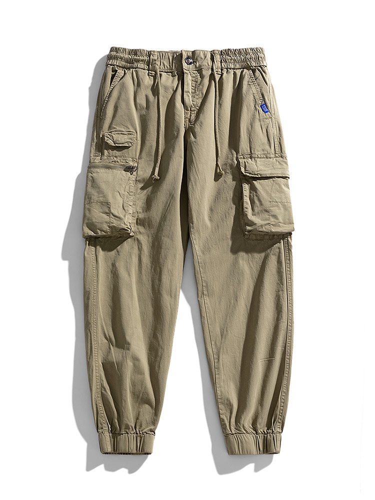 Pantalones cargo de corte relajado con puños elásticos para hombre para uso deportivo informal