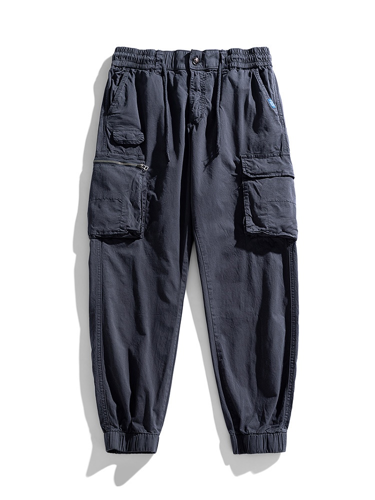 Pantalones cargo de corte relajado con puños elásticos para hombre para uso deportivo informal