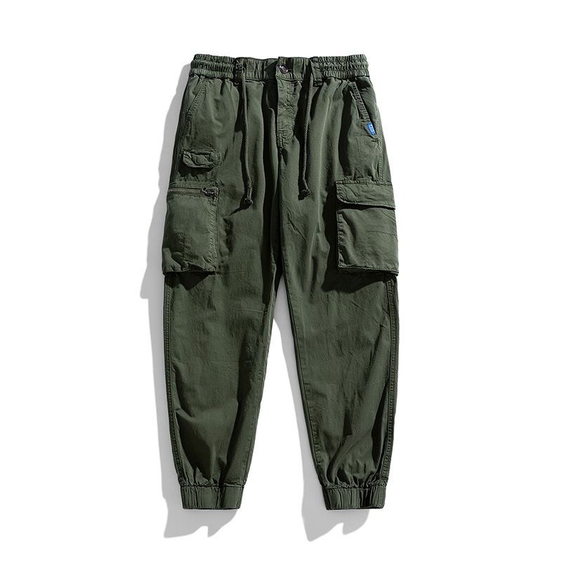 Pantalones cargo de corte relajado con puños elásticos para hombre para uso deportivo informal