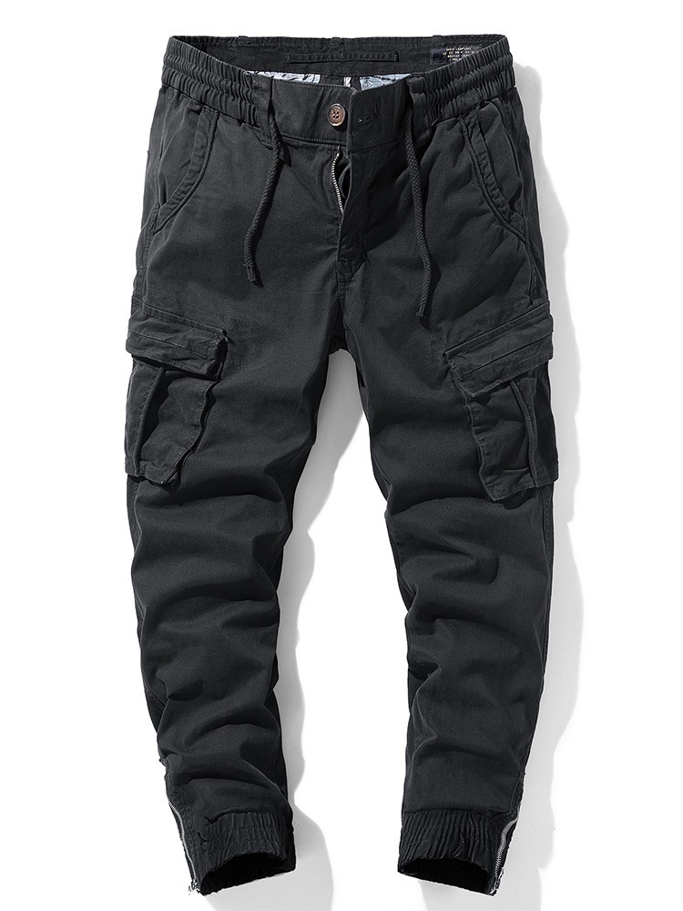 Pantalones cargo ajustados con puños vintage para hombre para uso deportivo