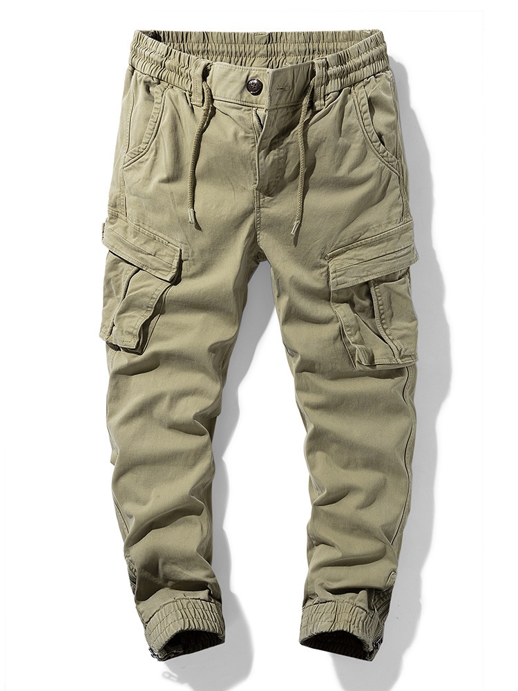 Pantalones cargo ajustados con puños vintage para hombre para uso deportivo