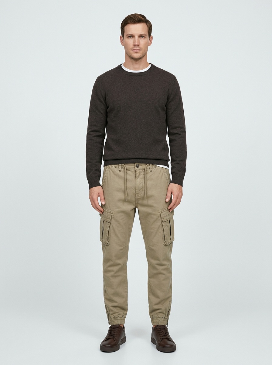 Pantalones cargo ajustados con puños vintage para hombre para uso deportivo