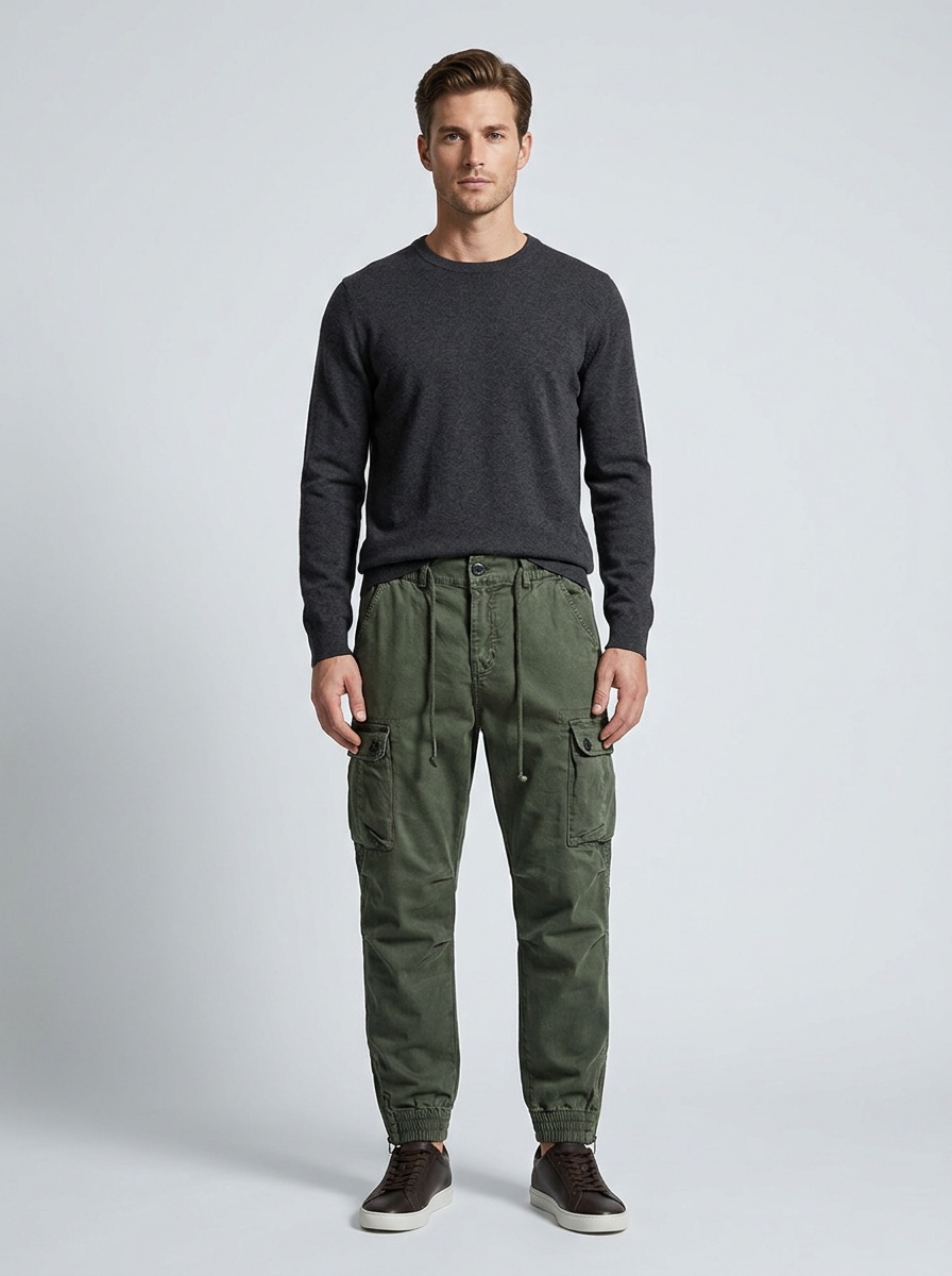 Schmal zulaufende Stretch-Cargohose für Herren, geeignet für lässige Outdoor-Sportbekleidung