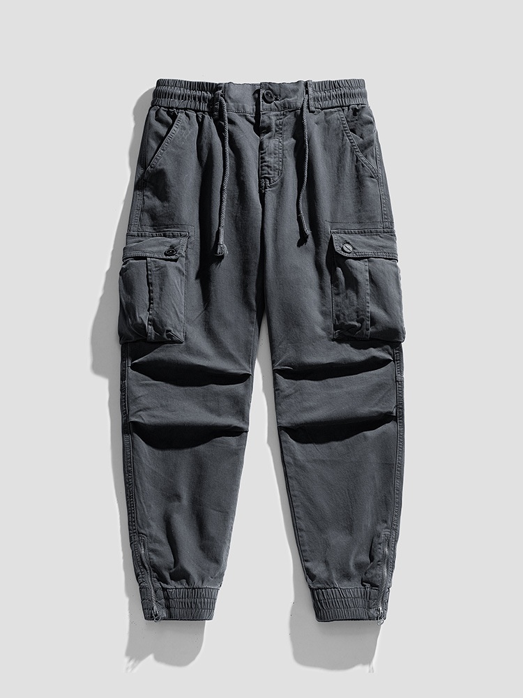 Schmal zulaufende Stretch-Cargohose für Herren, geeignet für lässige Outdoor-Sportbekleidung