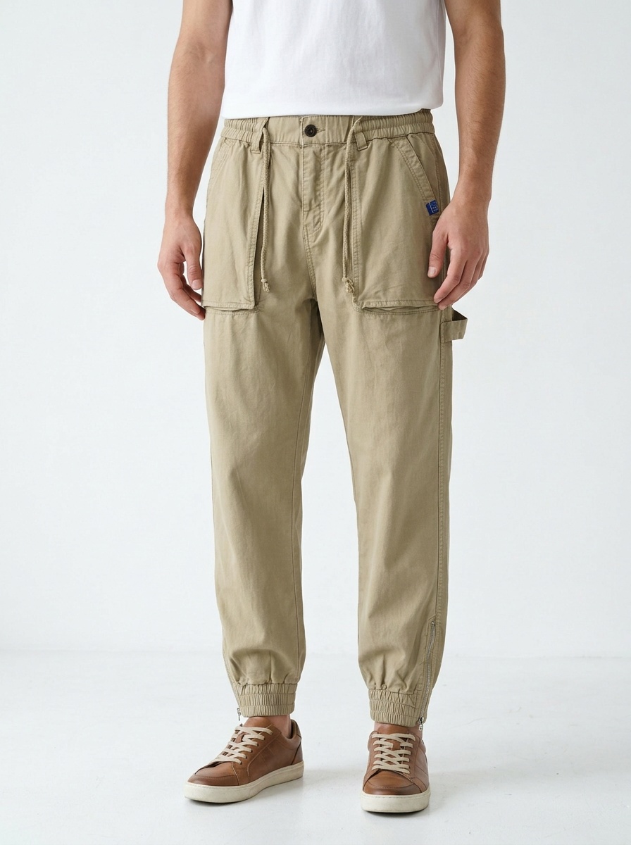 Funktionelle, schmal zulaufende Herren-Cargohose im Vintage-Stil für lässige Outdoor-Aktivitäten