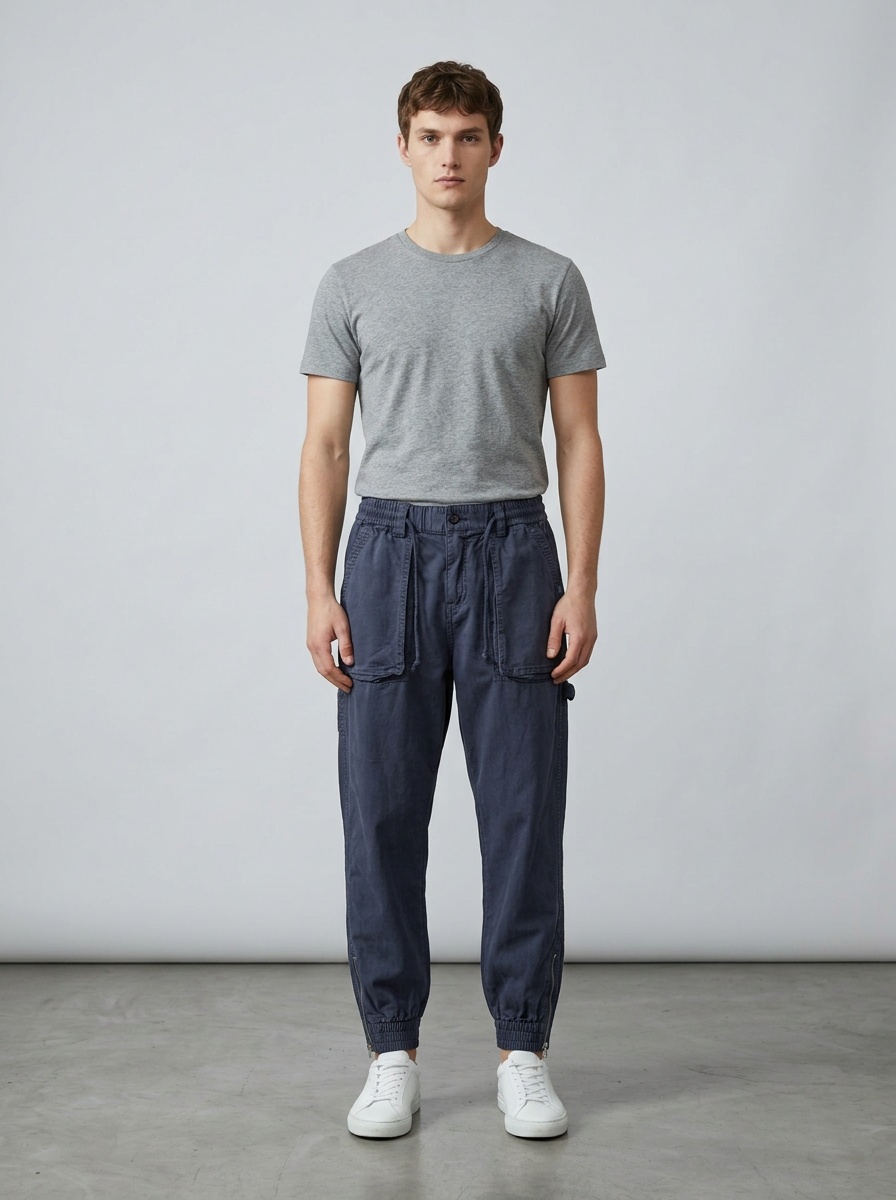 Funktionelle, schmal zulaufende Herren-Cargohose im Vintage-Stil für lässige Outdoor-Aktivitäten