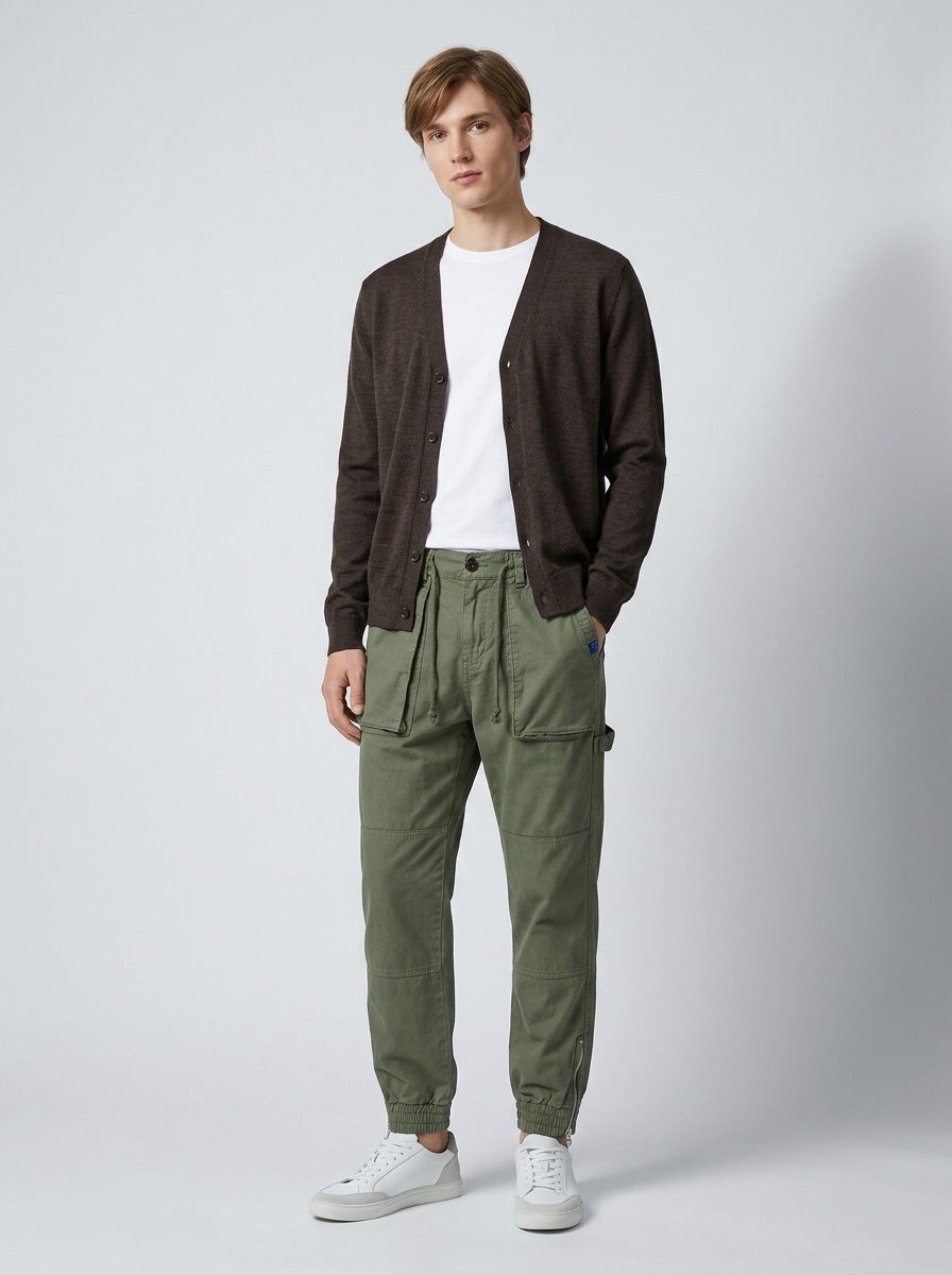 Funktionelle, schmal zulaufende Herren-Cargohose im Vintage-Stil für lässige Outdoor-Aktivitäten