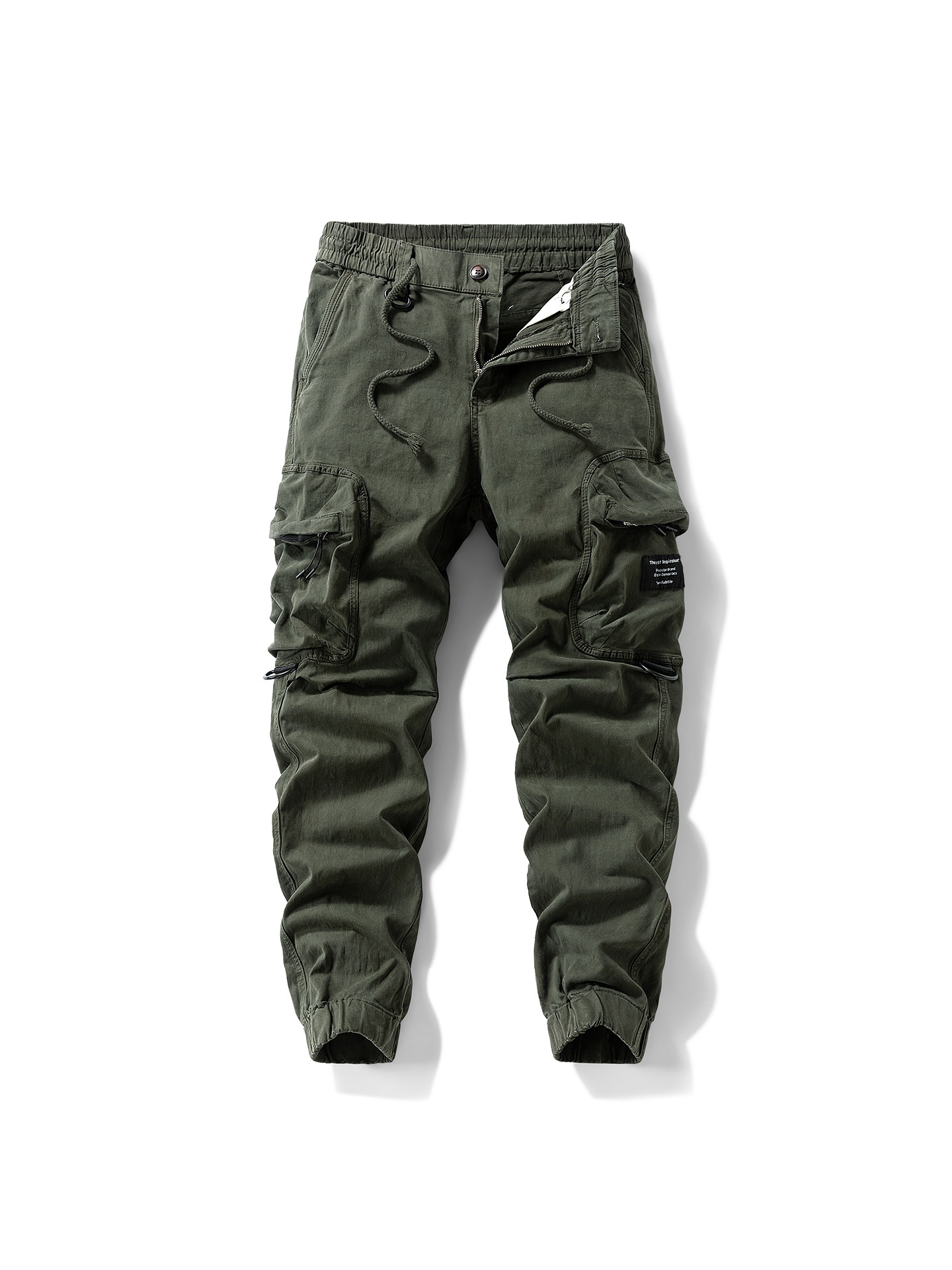 Vintage Multi-Pocket Tapered Men's Cargo Pants for Outdoor Casual Wear