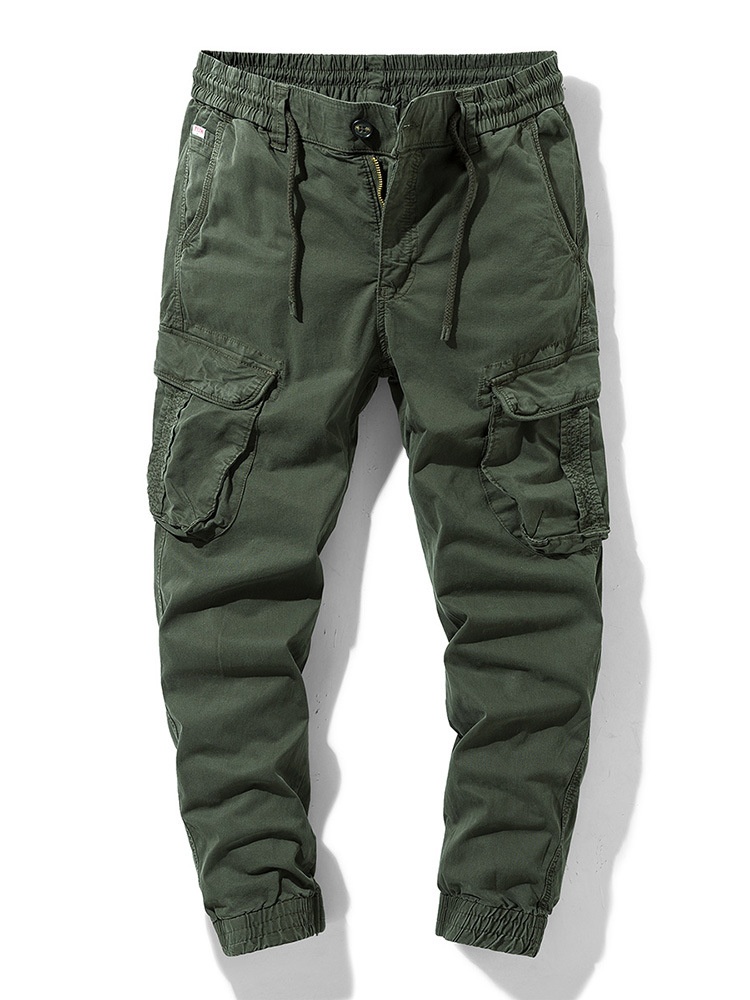 Retro Cuffed Men's Cargo Trousers for Casual Active Wear