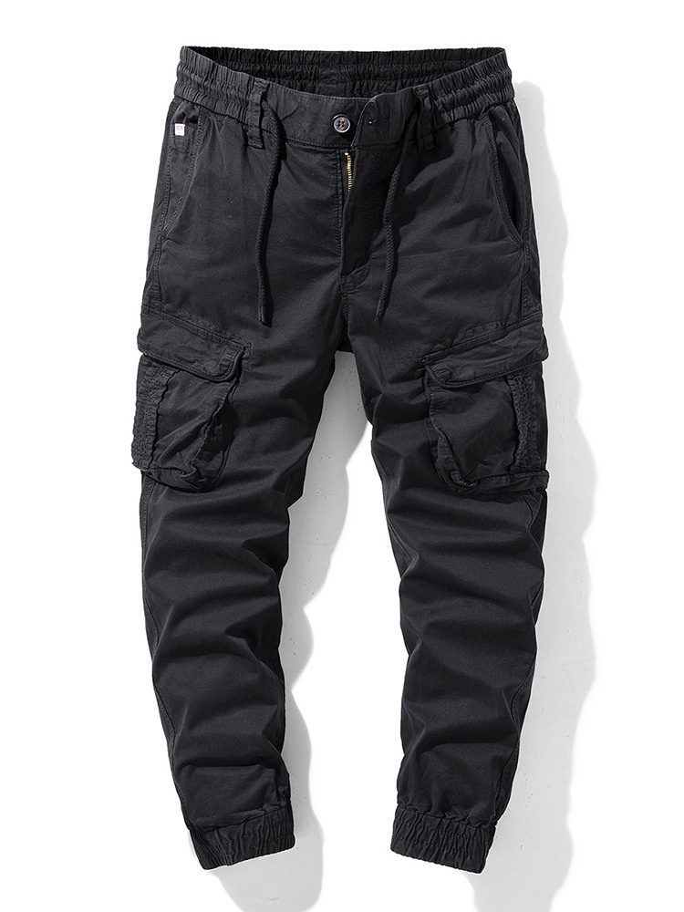 Retro Cuffed Men's Cargo Trousers for Casual Active Wear