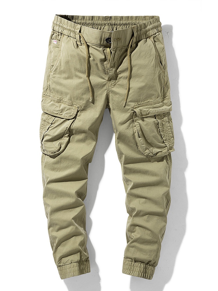 Retro Cuffed Men's Cargo Trousers for Casual Active Wear