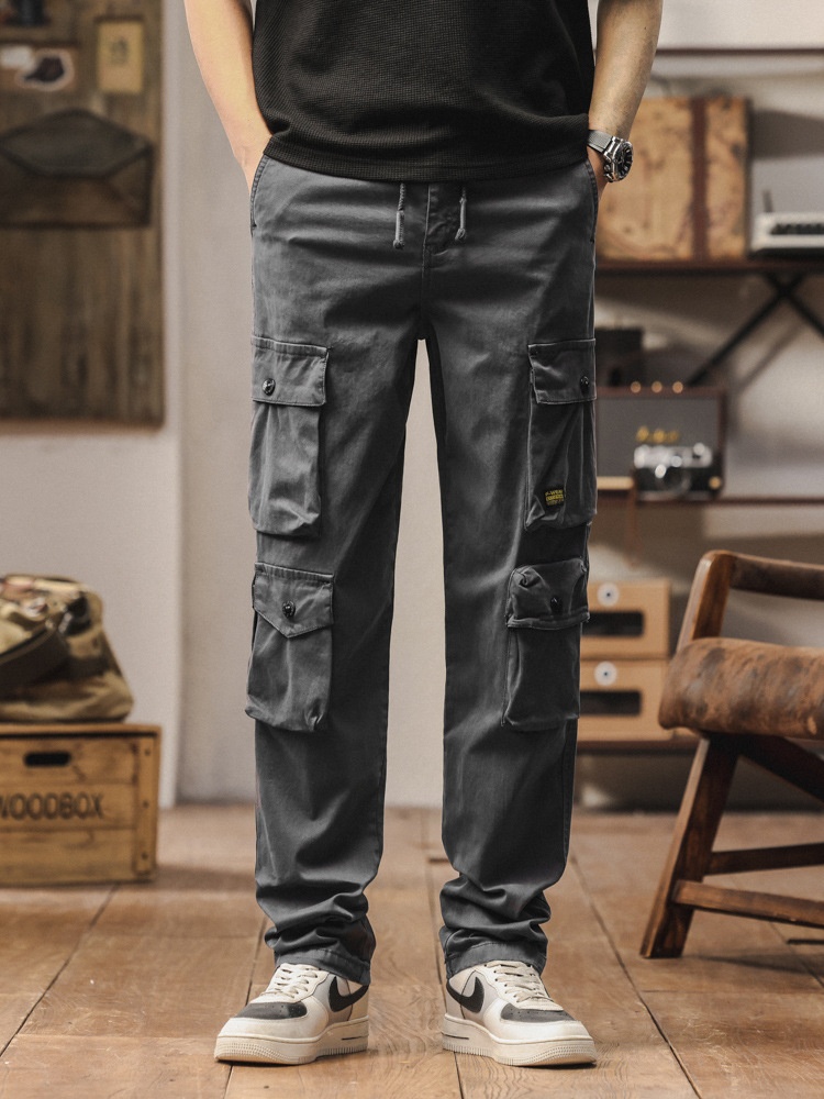 Relaxed Fit Multi-Pocket Men's Cargo Trousers for Casual Wear