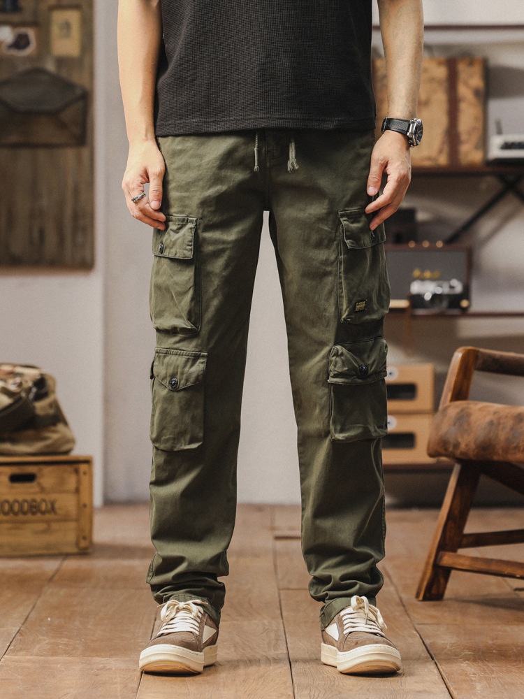 Relaxed Fit Multi-Pocket Men's Cargo Trousers for Casual Wear