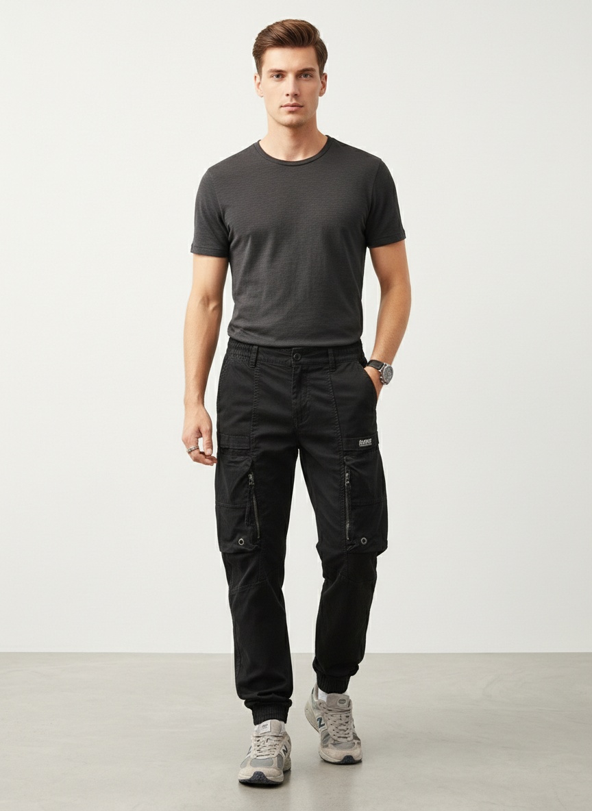 Relaxed Fit Multi-Pocket Casual Men's Cargo Trousers