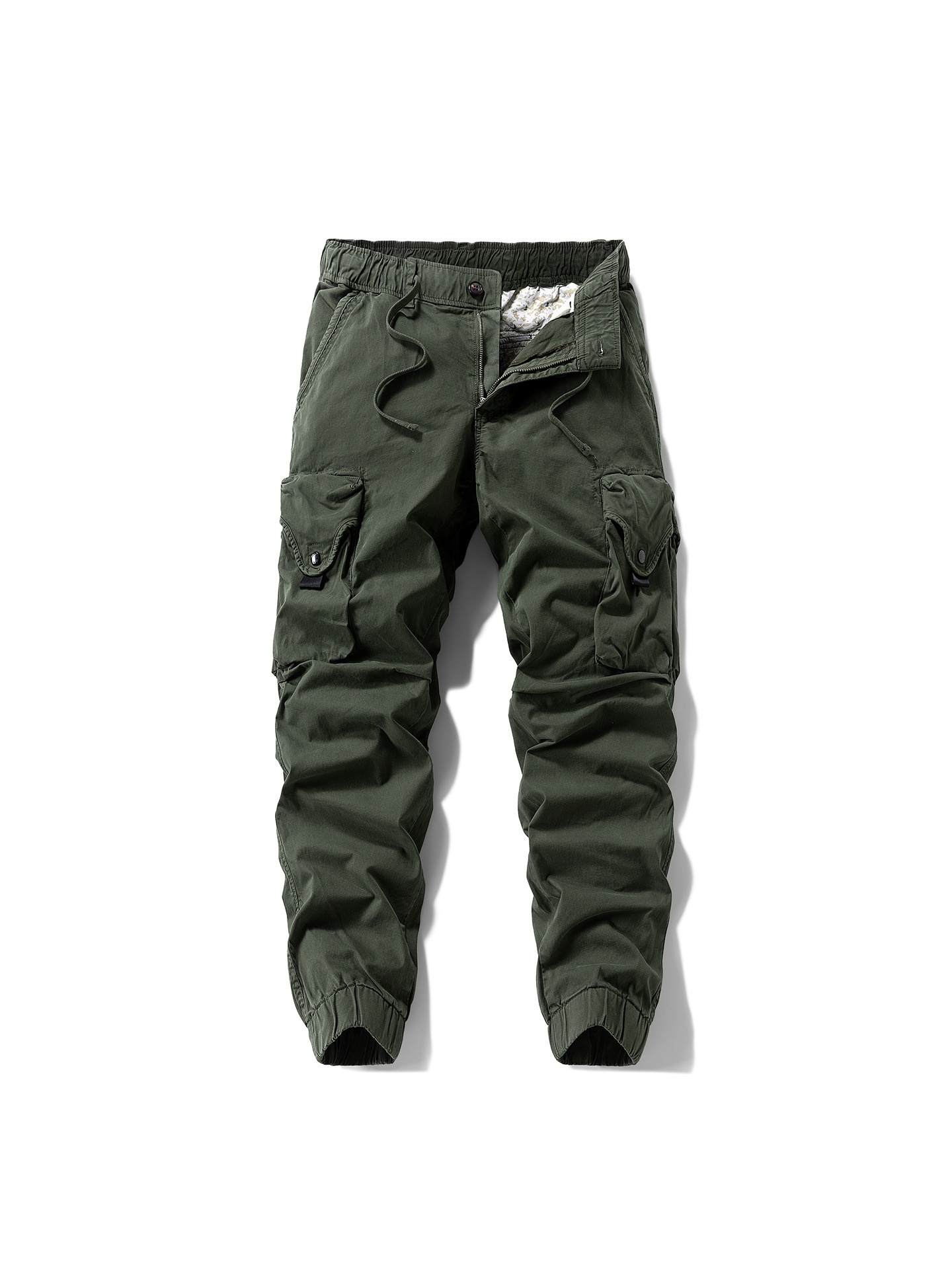 Relaxed Fit Vintage Cuffed Men's Cargo Trousers for Casual Outdoor Wear