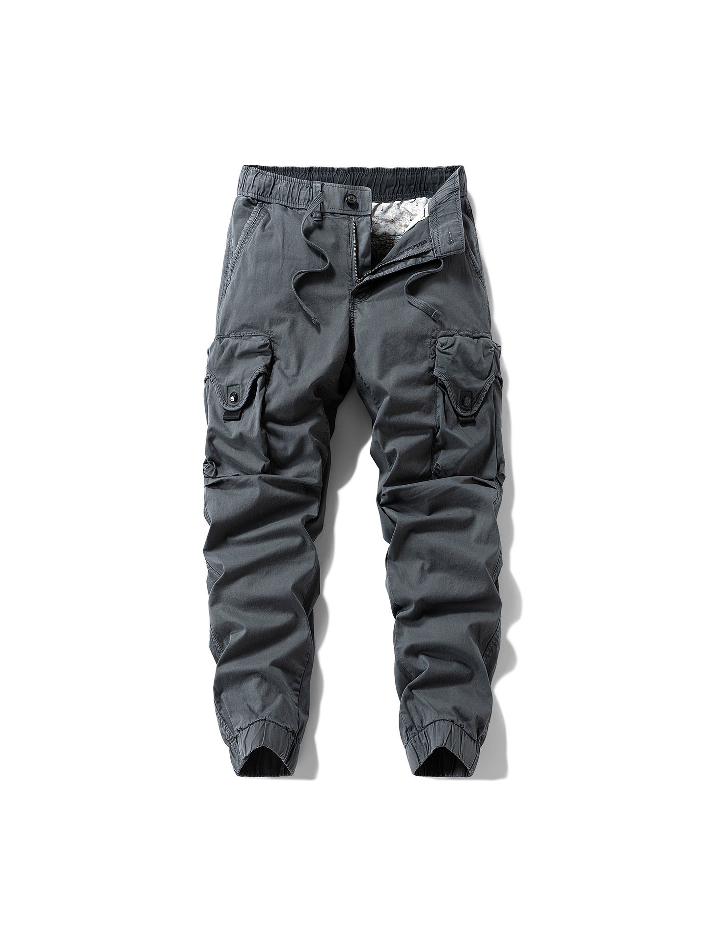 Relaxed Fit Vintage Cuffed Men's Cargo Trousers for Casual Outdoor Wear