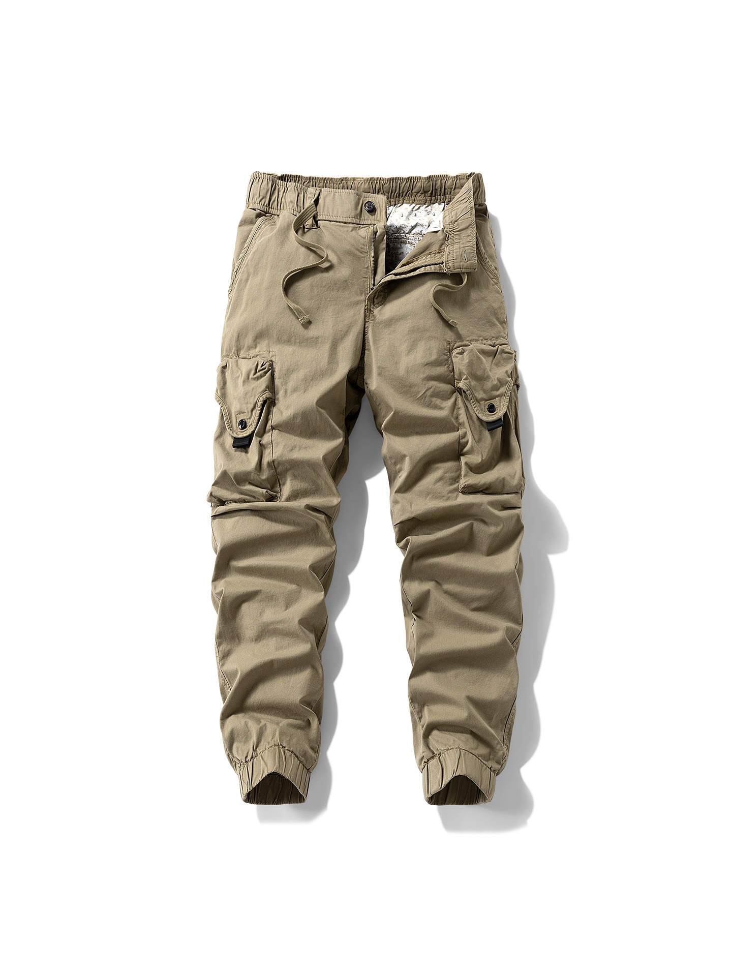 Relaxed Fit Vintage Cuffed Men's Cargo Trousers for Casual Outdoor Wear