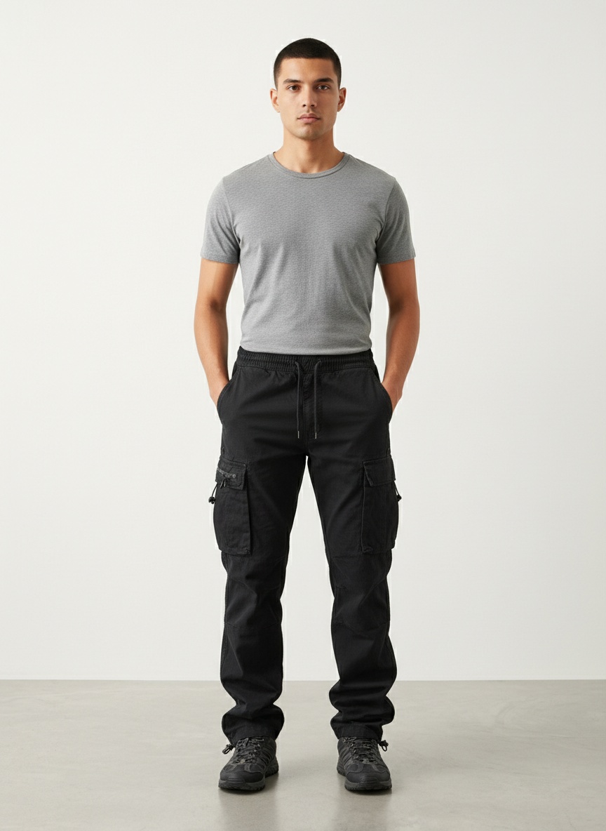 Multi-Pocket Functional Outdoor Men's Cargo Trousers for Casual Wear