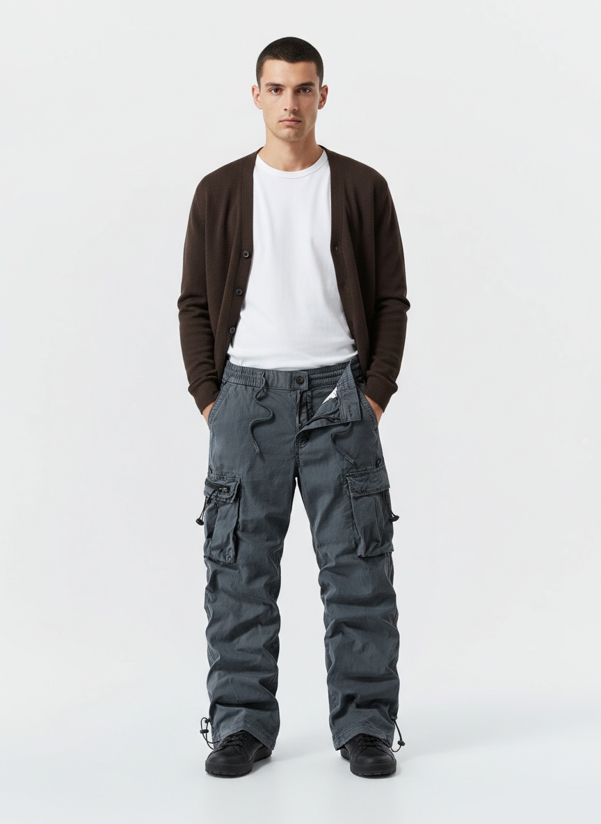 Multi-Pocket Functional Outdoor Men's Cargo Trousers for Casual Wear