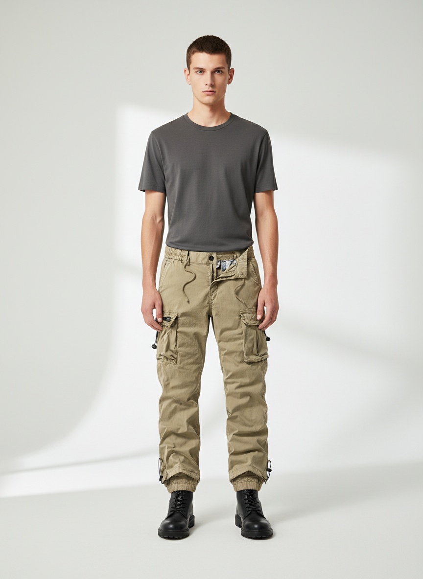 Multi-Pocket Functional Outdoor Men's Cargo Trousers for Casual Wear