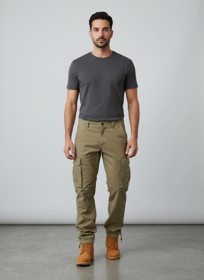 Multi-Pocket Functional Outdoor Men's Cargo Trousers for Casual Wear