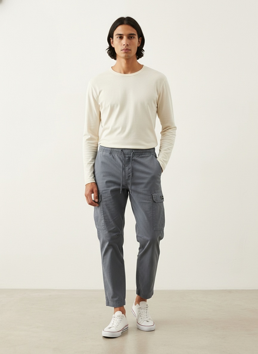 Straight Fit Summer Casual Men's Cargo Capri