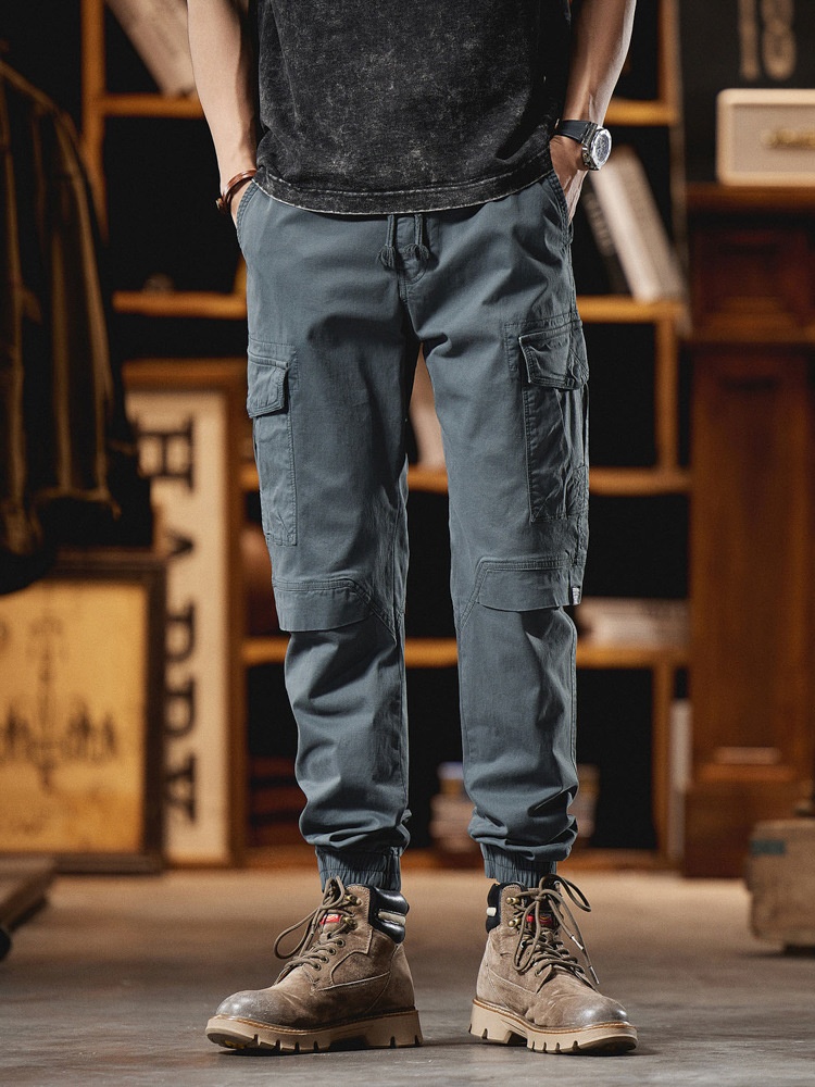 Relaxed Fit Multi-Pocket Men's Cargo Trousers for Casual Streetwear