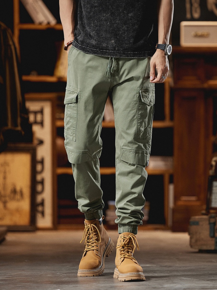 Relaxed Fit Multi-Pocket Men's Cargo Trousers for Casual Streetwear