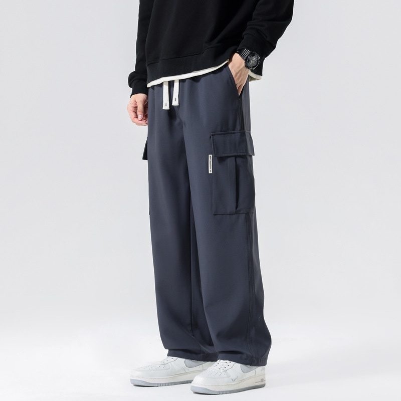 Relaxed Fit Multi-Pocket Men's Trousers for Winter Casual Wear