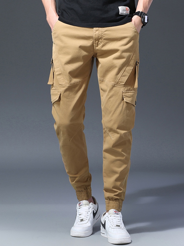 Tapered Stretch Fit Men's Cargo Trousers for Casual Athletic Wear