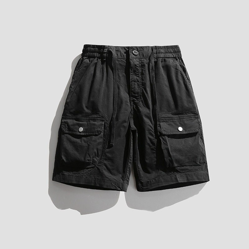 Multi-Pocket Stretch Vintage Men's Cargo Shorts for Summer Wear