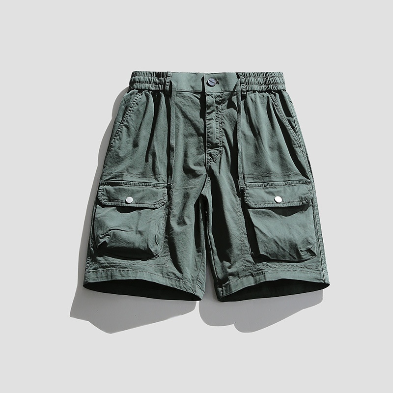 Multi-Pocket Stretch Vintage Men's Cargo Shorts for Summer Wear