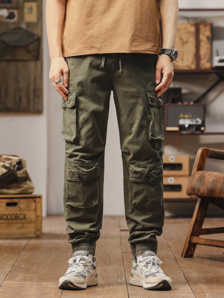 Vintage Straight Fit Multi-Pocket Men's Cargo Shorts for Outdoor Casual Wear