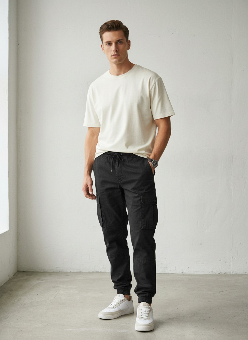 Vintage Straight Fit Multi-Pocket Men's Cargo Shorts for Outdoor Casual Wear