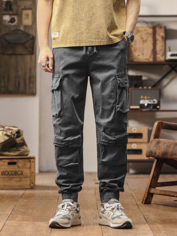 Vintage Straight Fit Multi-Pocket Men's Cargo Shorts for Outdoor Casual Wear