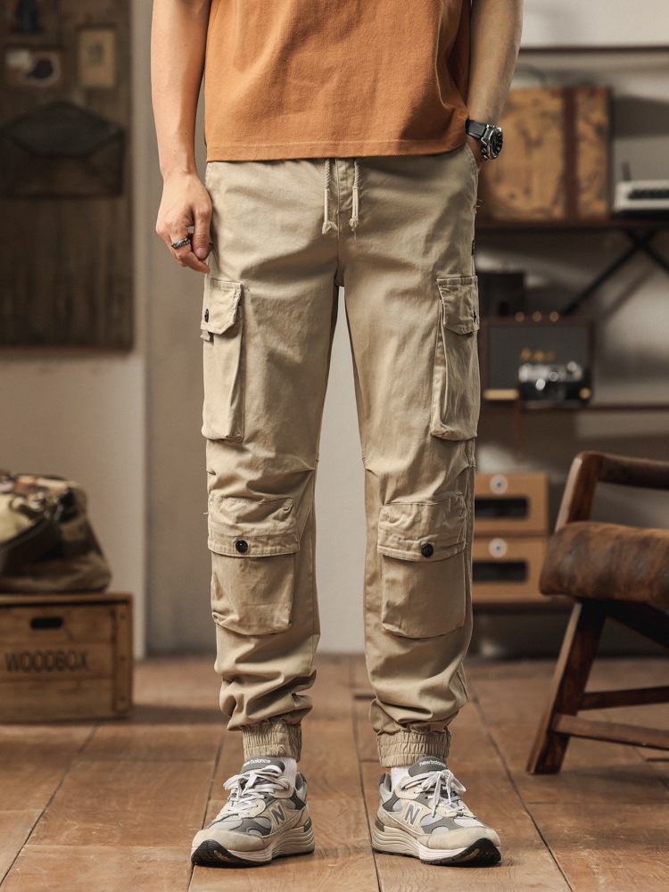 Vintage Straight Fit Multi-Pocket Men's Cargo Shorts for Outdoor Casual Wear