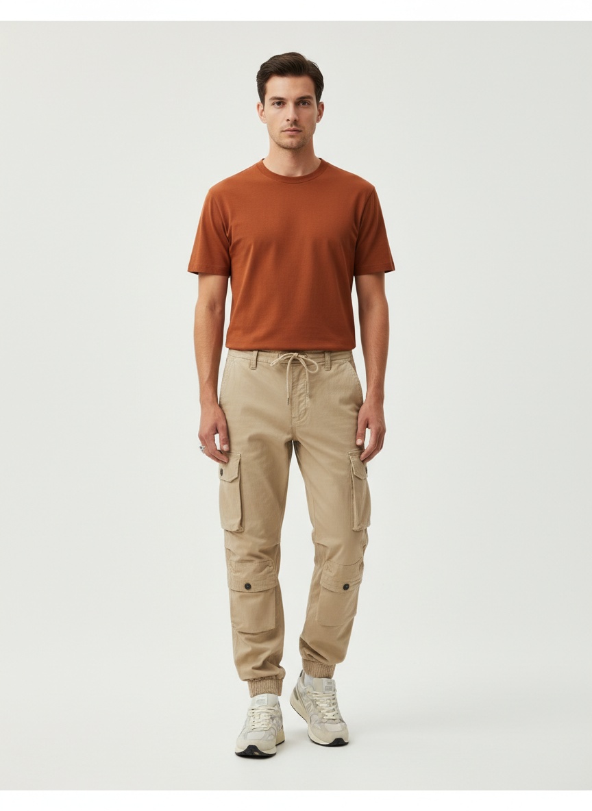 Vintage Straight Fit Multi-Pocket Men's Cargo Shorts for Outdoor Casual Wear