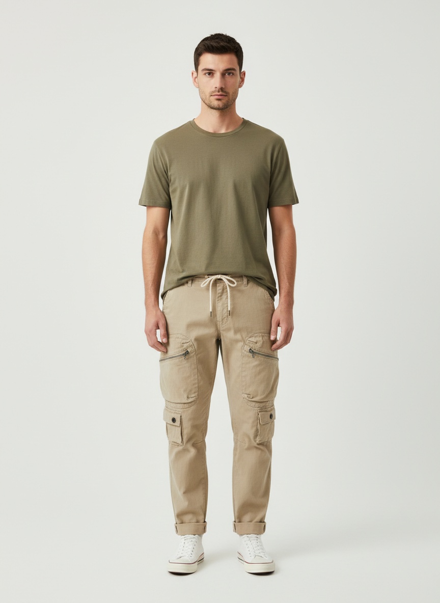 Straight Leg Relaxed Fit Multi-Pocket Men's Cargo Shorts for Casual Wear