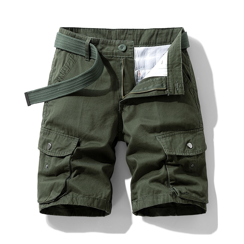 Functional Techwear-Style Multi-Pocket Men's Cargo Shorts for Summer Streetwear  (Belt Not Included)