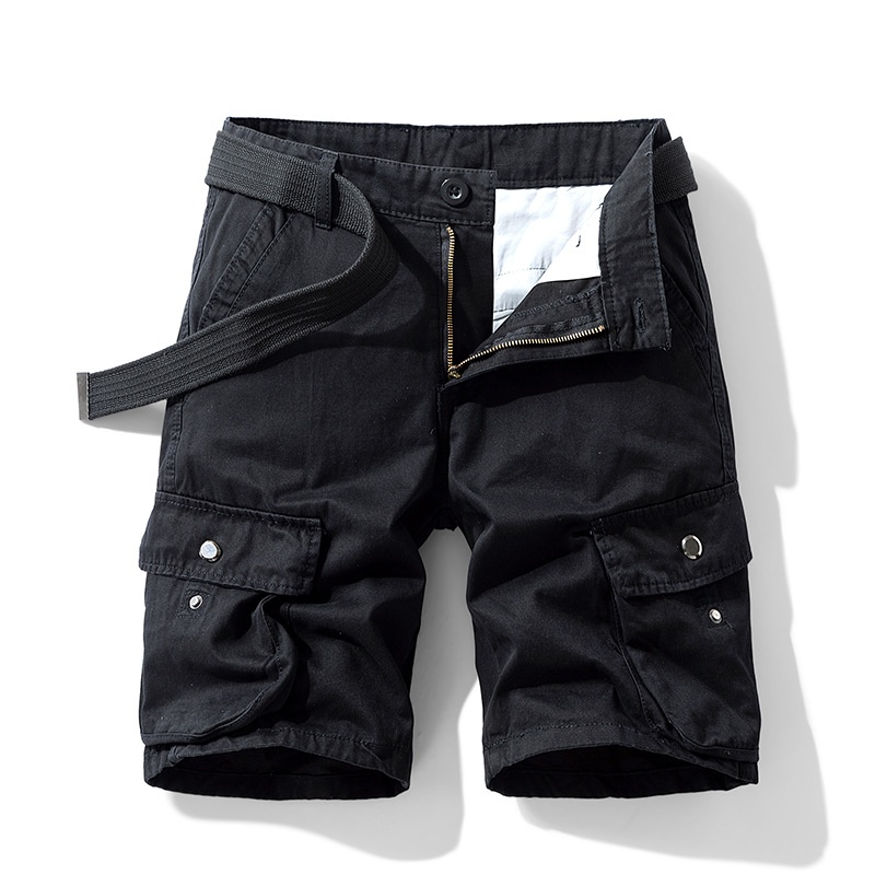 Functional Techwear-Style Multi-Pocket Men's Cargo Shorts for Summer Streetwear  (Belt Not Included)