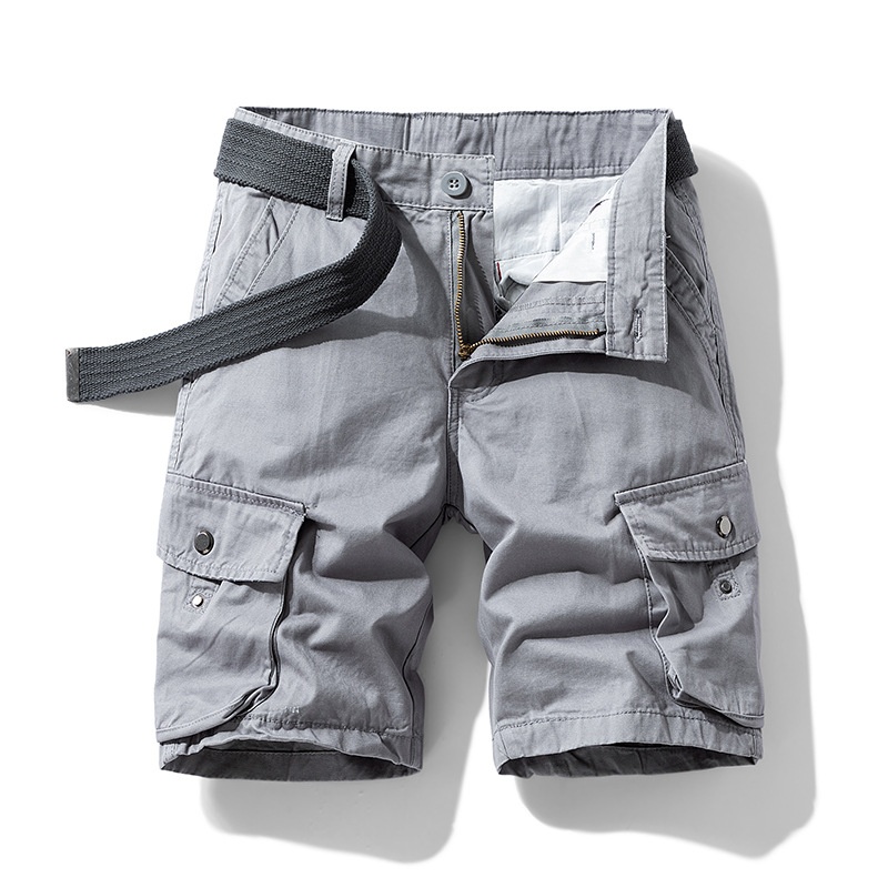 Functional Techwear-Style Multi-Pocket Men's Cargo Shorts for Summer Streetwear  (Belt Not Included)