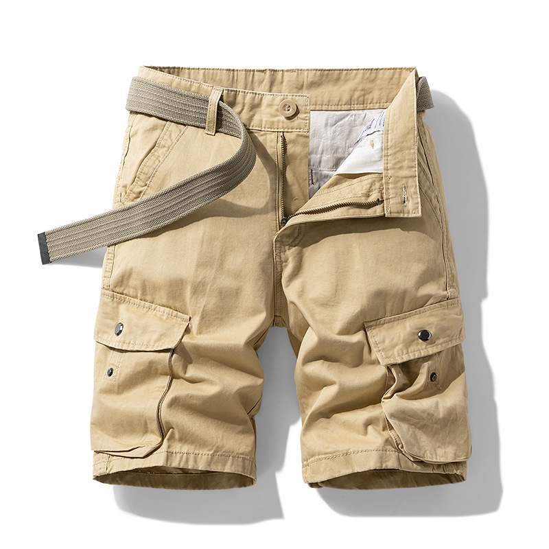 Functional Techwear-Style Multi-Pocket Men's Cargo Shorts for Summer Streetwear  (Belt Not Included)
